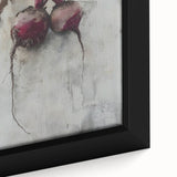 Extra large framed canvas featuring a close-up of colorful, textured fruits on a black background.
