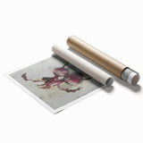 Extra large rolled print of vibrant fruits and floral design on a white background, ideal for classy bathroom wall art.