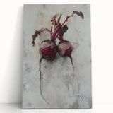 Large black and white canvas of assorted fruits, ideal for kitchen wall art.