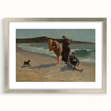 Realism Art Print - Beach Scene by Winslow Homer, Coastal Painting