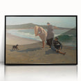 Realism Art Print - Beach Scene by Winslow Homer, Coastal Painting