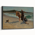 Realism Art Print - Beach Scene by Winslow Homer, Coastal Painting