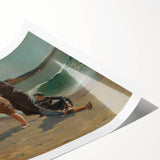 Realism Art Print - Beach Scene by Winslow Homer, Coastal Painting
