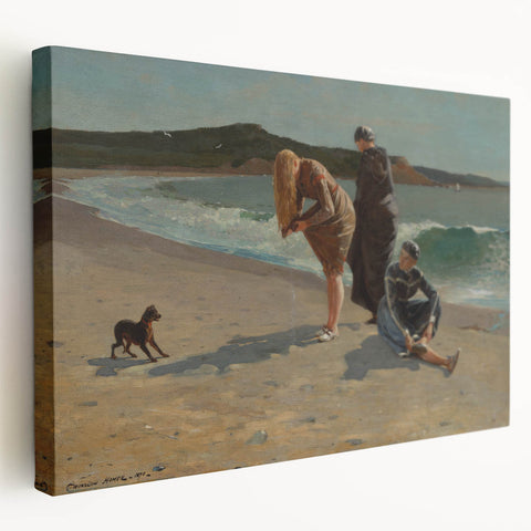 Realism Art Print - Beach Scene by Winslow Homer, Coastal Painting