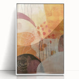 Acrylic print of a modern art deco poster featuring autumn-themed design in warm orange tones, ideal for nursery wall art.