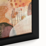 Extra large framed canvas depicting a textured black wall art with colorful, abstract fall motifs.