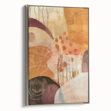 Framed canvas featuring a vintage-style landscape art painting with colorful autumn trees and a black background.