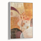 Vintage poster art depicting an autumn scene on a framed canvas, featuring a palette of orange and brown.