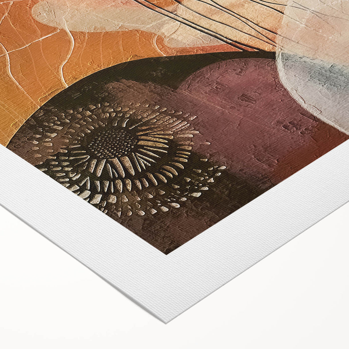 Art deco poster depicting a stylized autumn scene in orange and brown tones on rolled canvas, suitable for dining room decor.