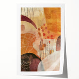 Extra large rolled print featuring a detailed floral design in warm autumn tones, ideal for art wall dining room.