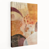 Large canvas print featuring a fall-themed abstract design in warm orange and brown tones, ideal for kitchen wall decor.