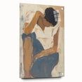 Abstract figurative acrylic artwork displayed in a side view, showcasing vibrant colors and pins for attachment, perfect for modern decor and artistic expression.
