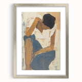 Abstract figurative frame in silver with a matte finish, showcasing a modern design, ideal for enhancing home decor and adding a touch of elegance to any room.