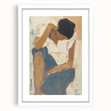 Abstract figurative frame with a white mat, showcasing a modern art design. The frame features a sleek, minimalist style, ideal for contemporary interiors.