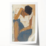 Abstract figurative art print showcasing vibrant colors and fluid shapes, rolled and ready for display, packaged securely in a protective tube. Ideal for modern decor.