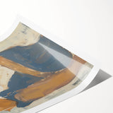 Abstract figurative rolled print showcasing vibrant colors and dynamic shapes, perfect for modern home decor; securely packaged in a sturdy cardboard tube for delivery.