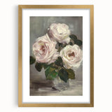 Abstract floral artwork framed with a gold mat, showcasing vibrant colors and intricate details, designed to enhance any modern decor setting.