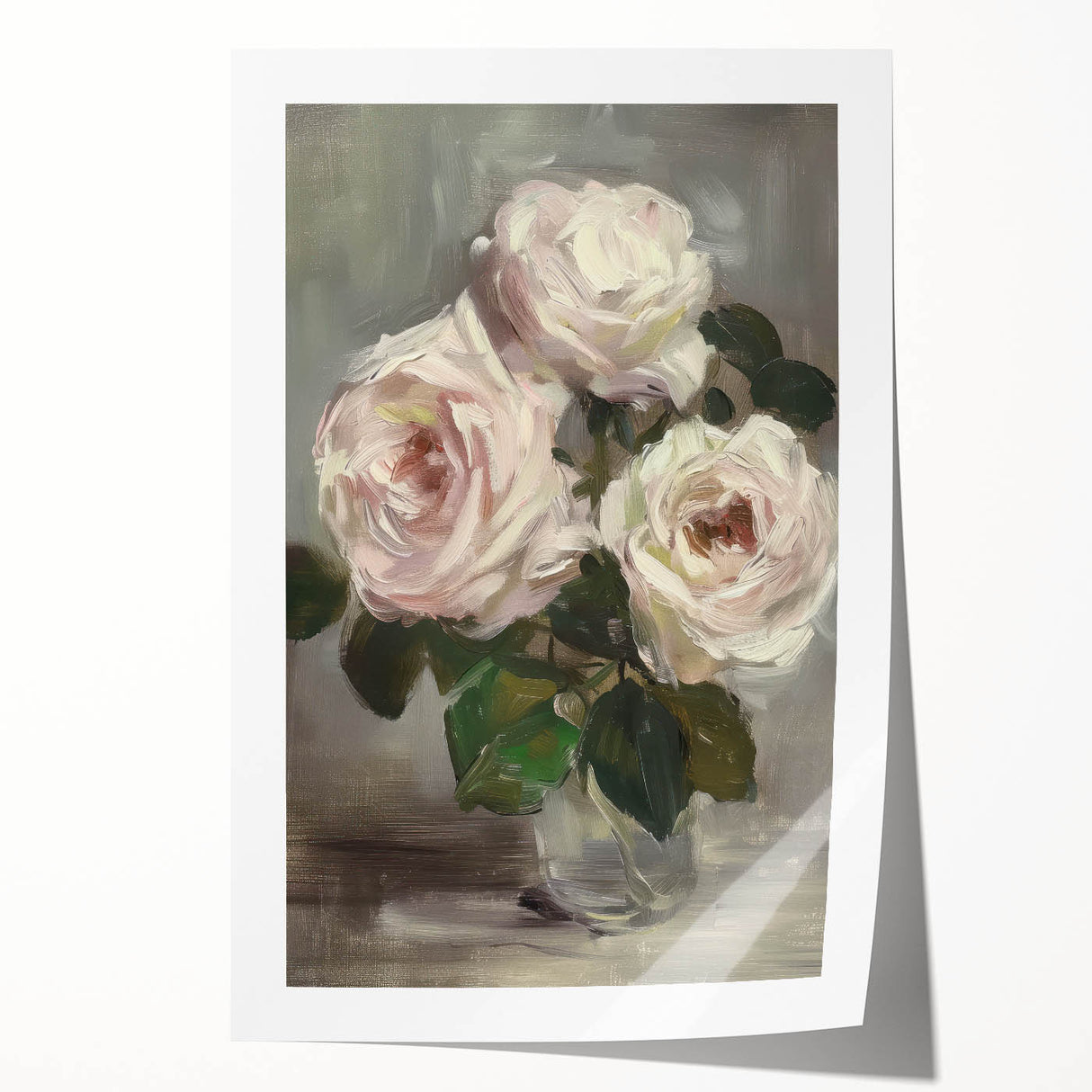 Abstract floral design rolled print showcasing vibrant colors and intricate patterns, ideal for home decor, packaged securely in a durable cardboard tube.