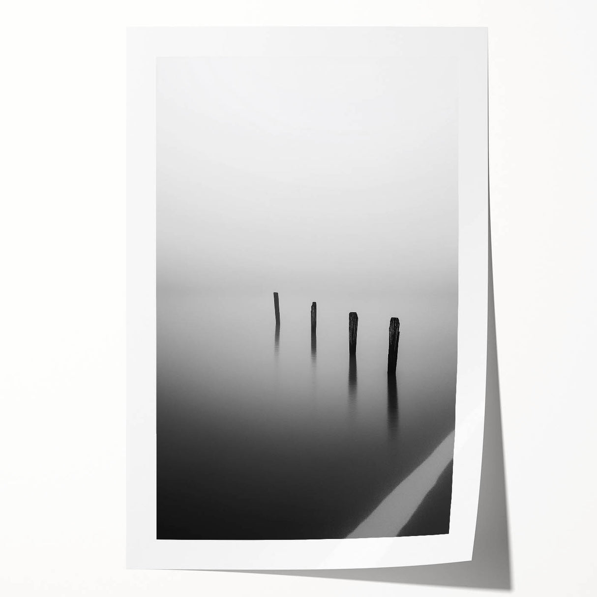 Abstract landscape rolled print showcasing vibrant colors and geometric patterns, elegantly designed for modern decor, packaged securely in a sturdy cardboard tube.