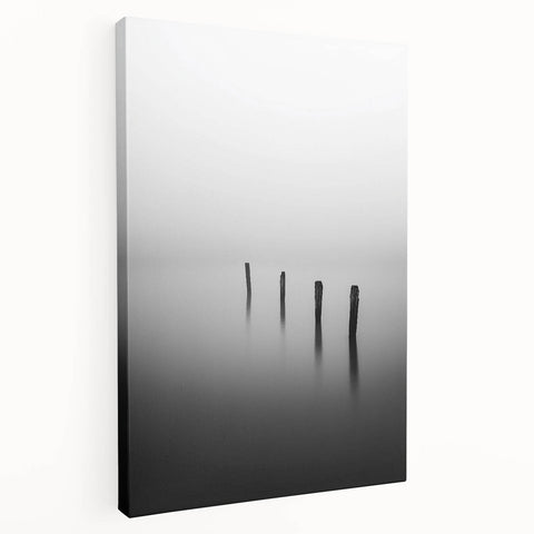 Abstract landscape stretched canvas artwork showcasing vibrant colors and dynamic forms, perfect for modern home decor. Side view highlights its depth and texture.