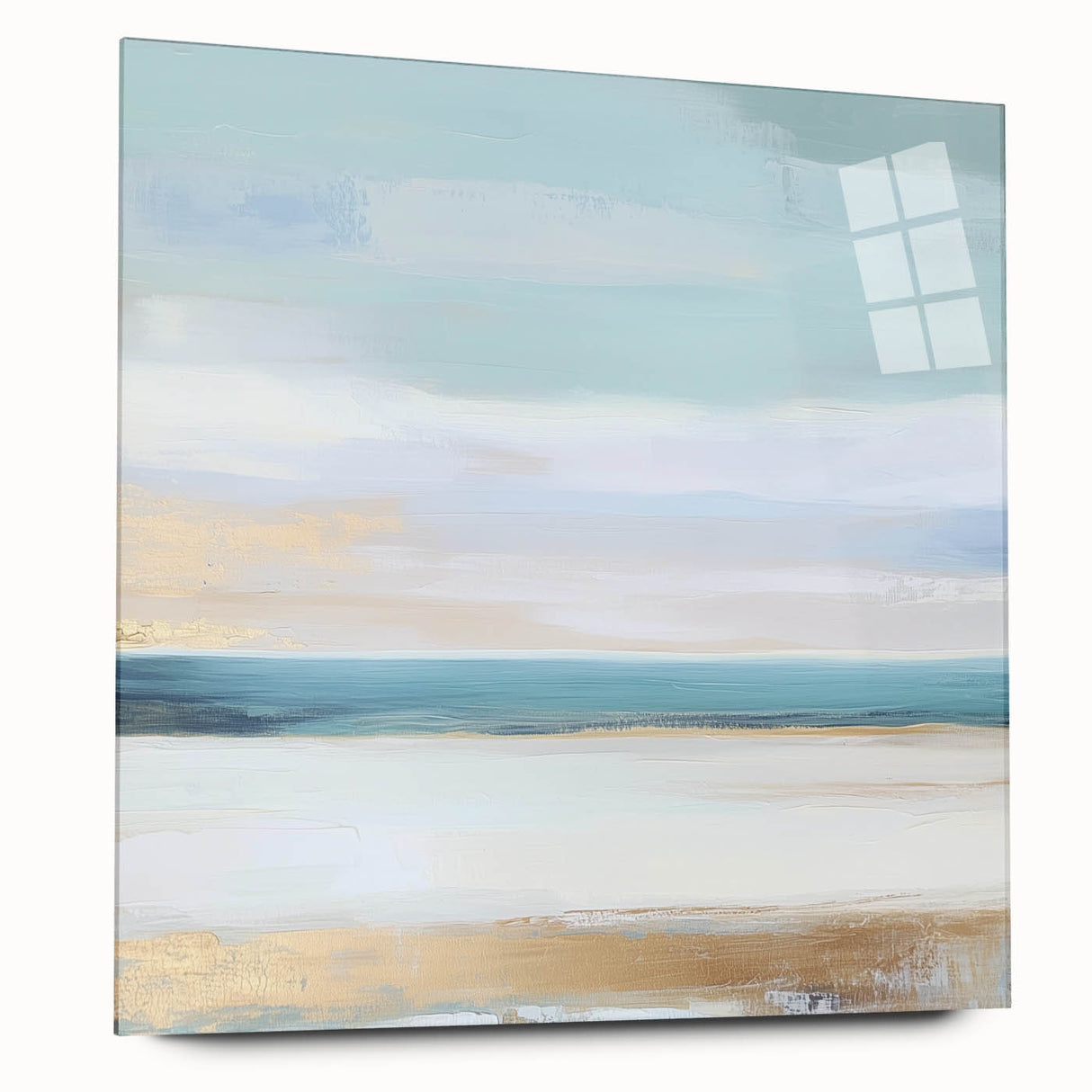 Large Abstract Wall Art – Soft Coastal Horizon Canvas Print