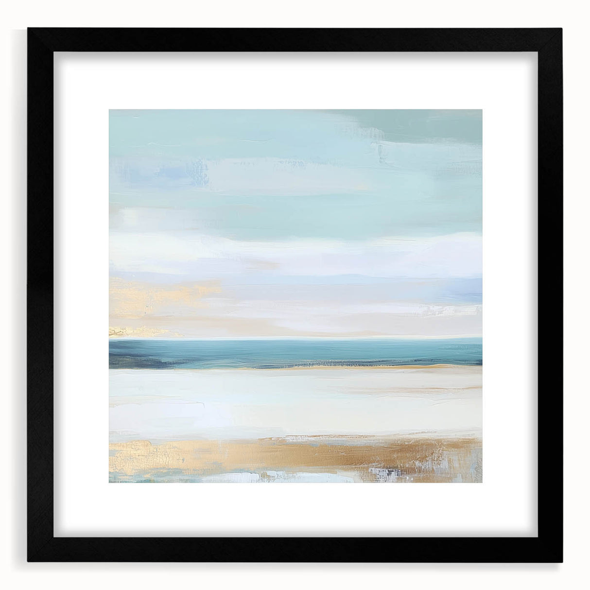 Large Abstract Wall Art – Soft Coastal Horizon Canvas Print