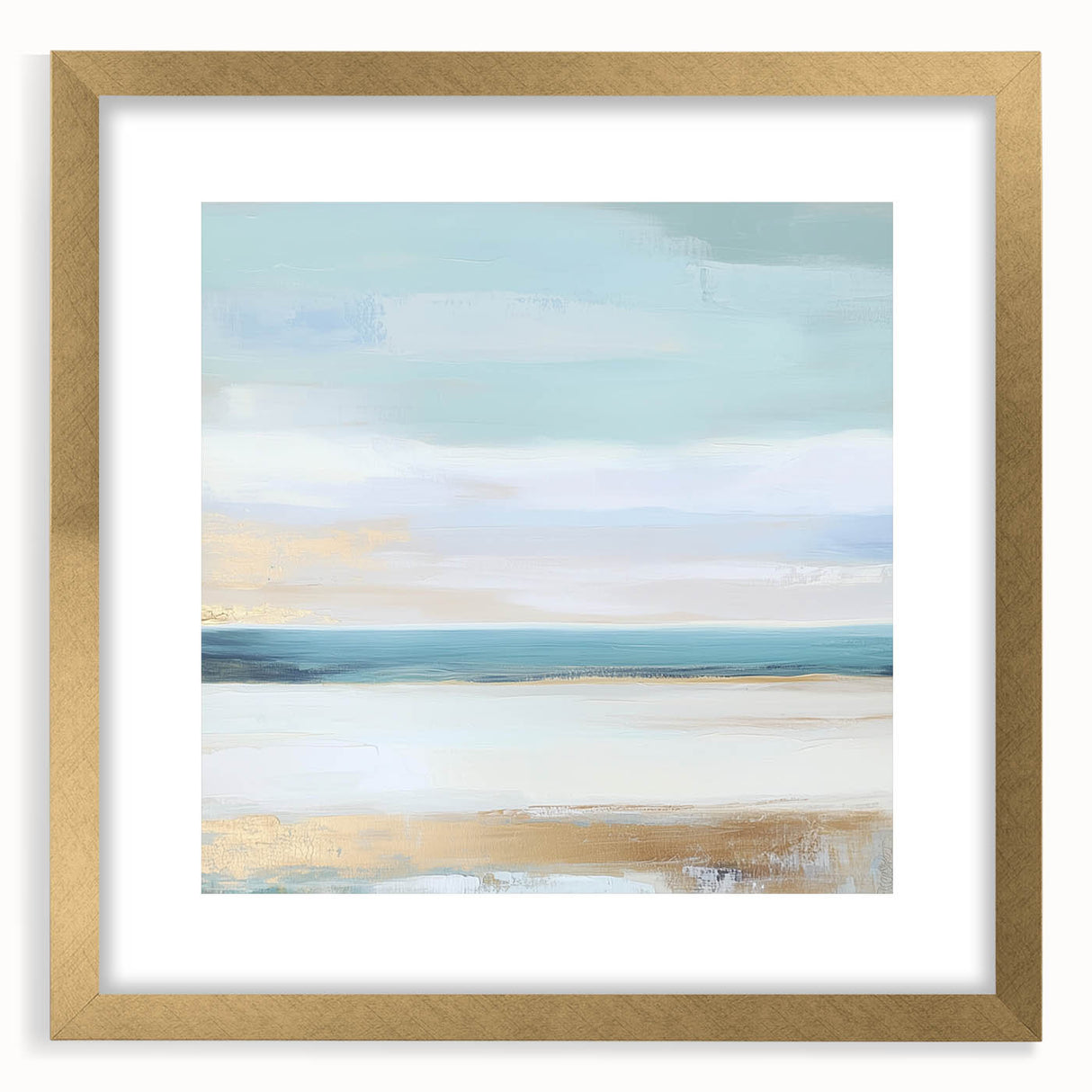Large Abstract Wall Art – Soft Coastal Horizon Canvas Print