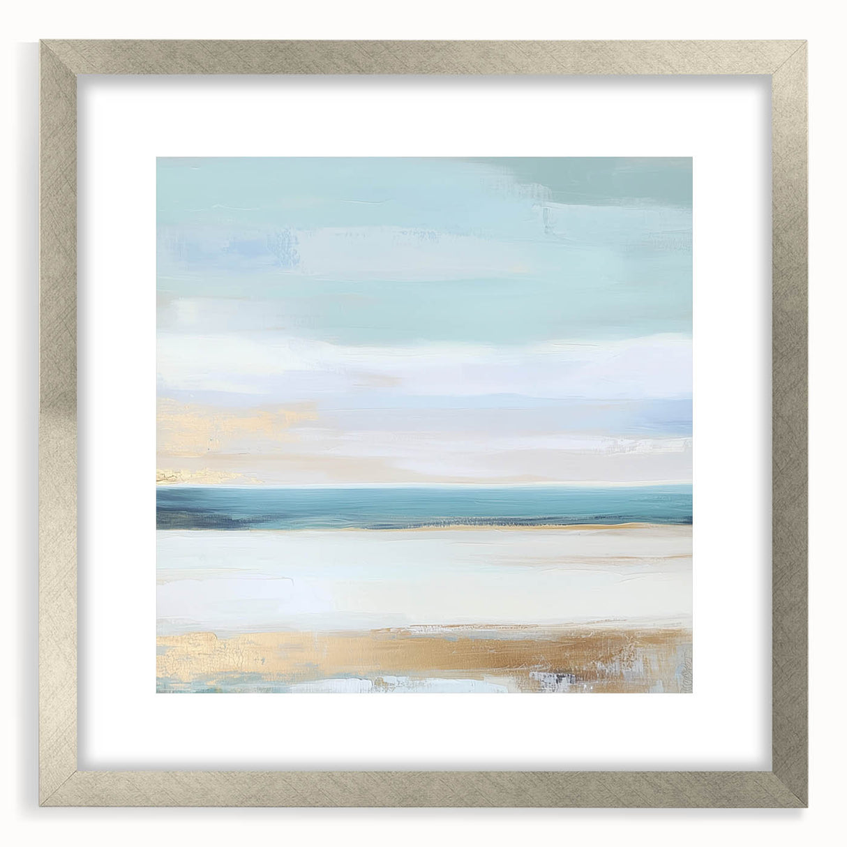 Large Abstract Wall Art – Soft Coastal Horizon Canvas Print