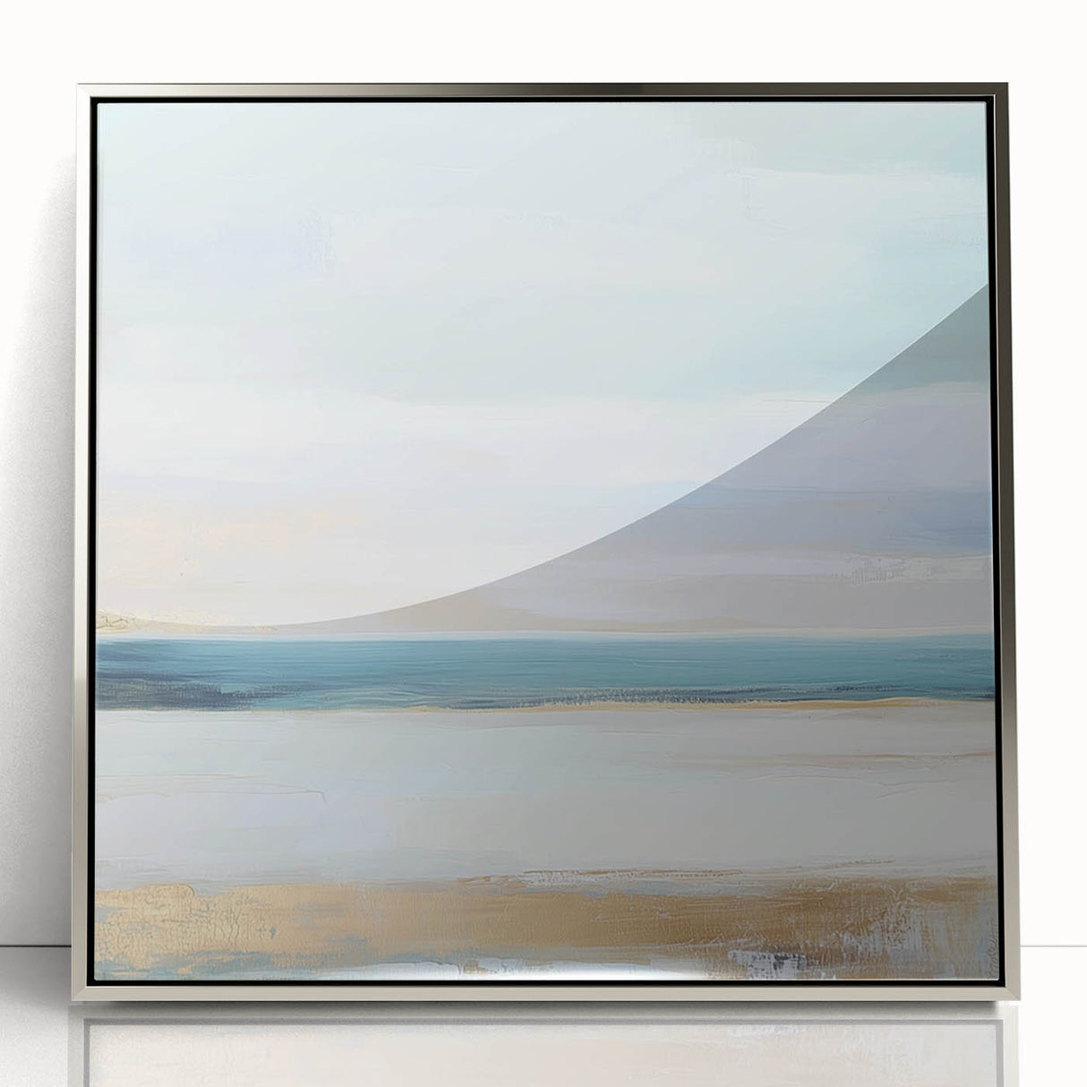 Large Abstract Wall Art – Soft Coastal Horizon Canvas Print