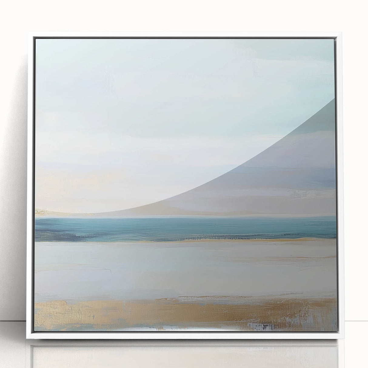 Large Abstract Wall Art – Soft Coastal Horizon Canvas Print