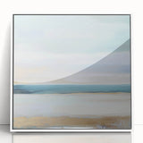 Large Abstract Wall Art – Soft Coastal Horizon Canvas Print