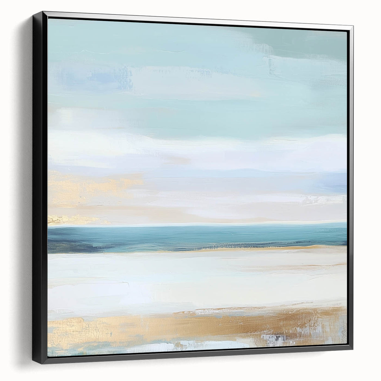 Large Abstract Wall Art – Soft Coastal Horizon Canvas Print
