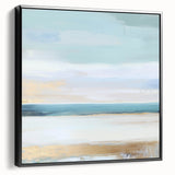 Large Abstract Wall Art – Soft Coastal Horizon Canvas Print