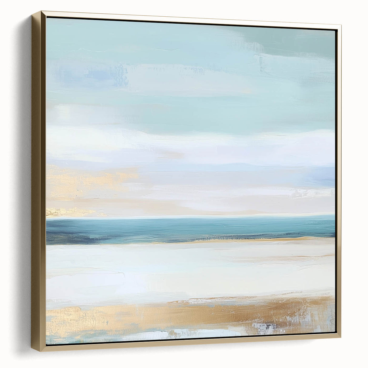 Large Abstract Wall Art – Soft Coastal Horizon Canvas Print
