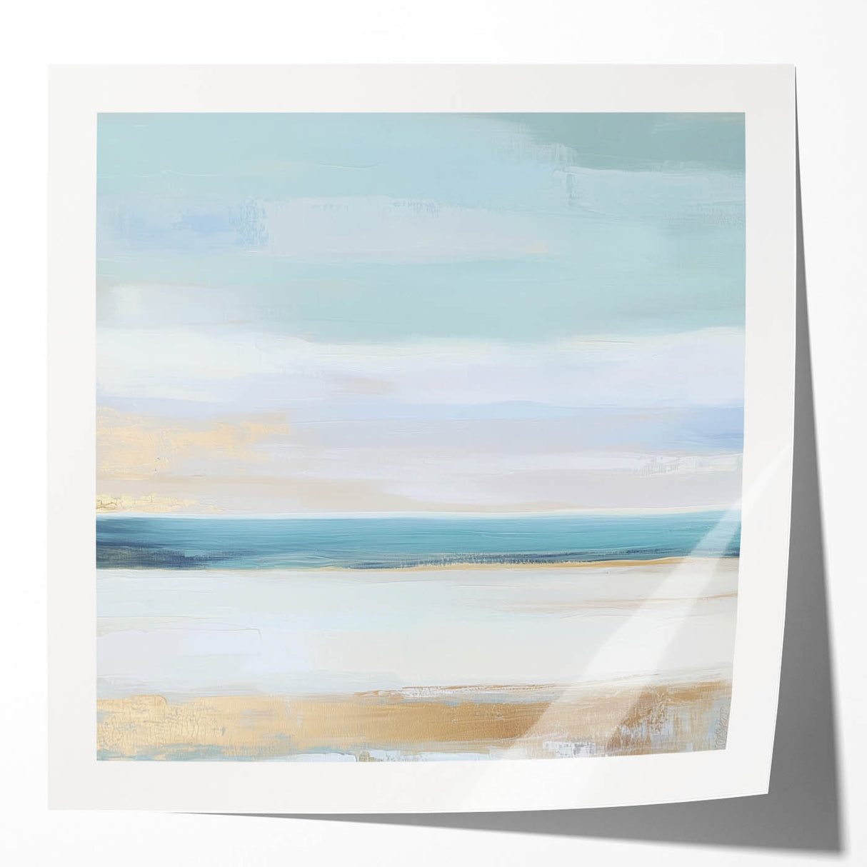 Large Abstract Wall Art – Soft Coastal Horizon Canvas Print