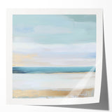 Large Abstract Wall Art – Soft Coastal Horizon Canvas Print