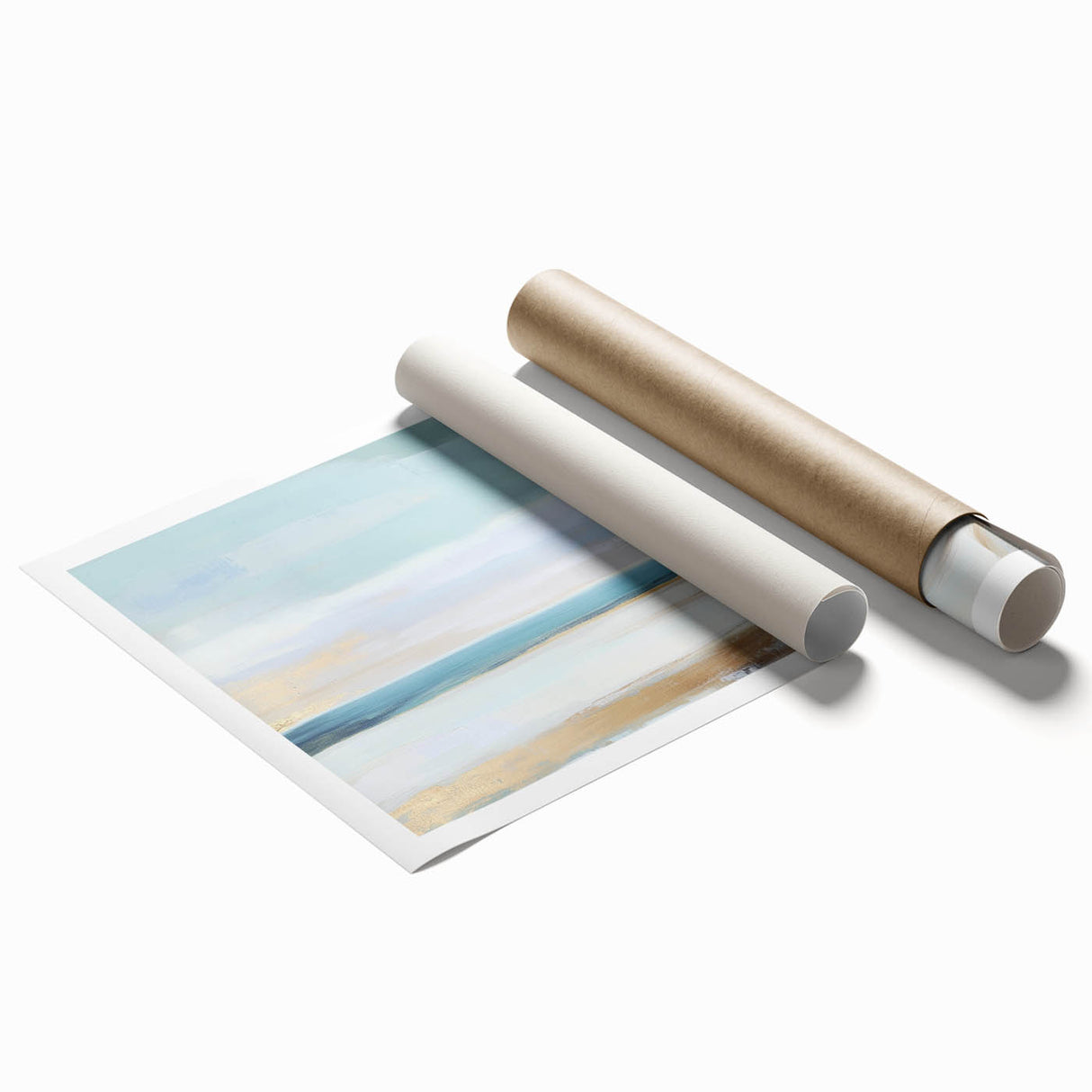 Large Abstract Wall Art – Soft Coastal Horizon Canvas Print