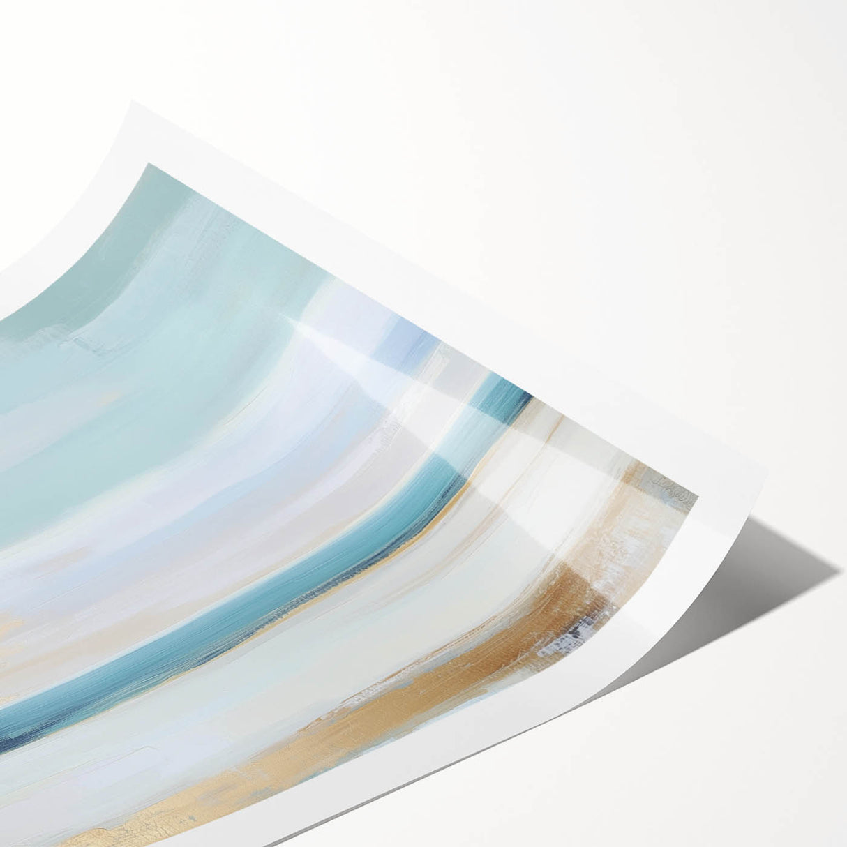 Large Abstract Wall Art – Soft Coastal Horizon Canvas Print