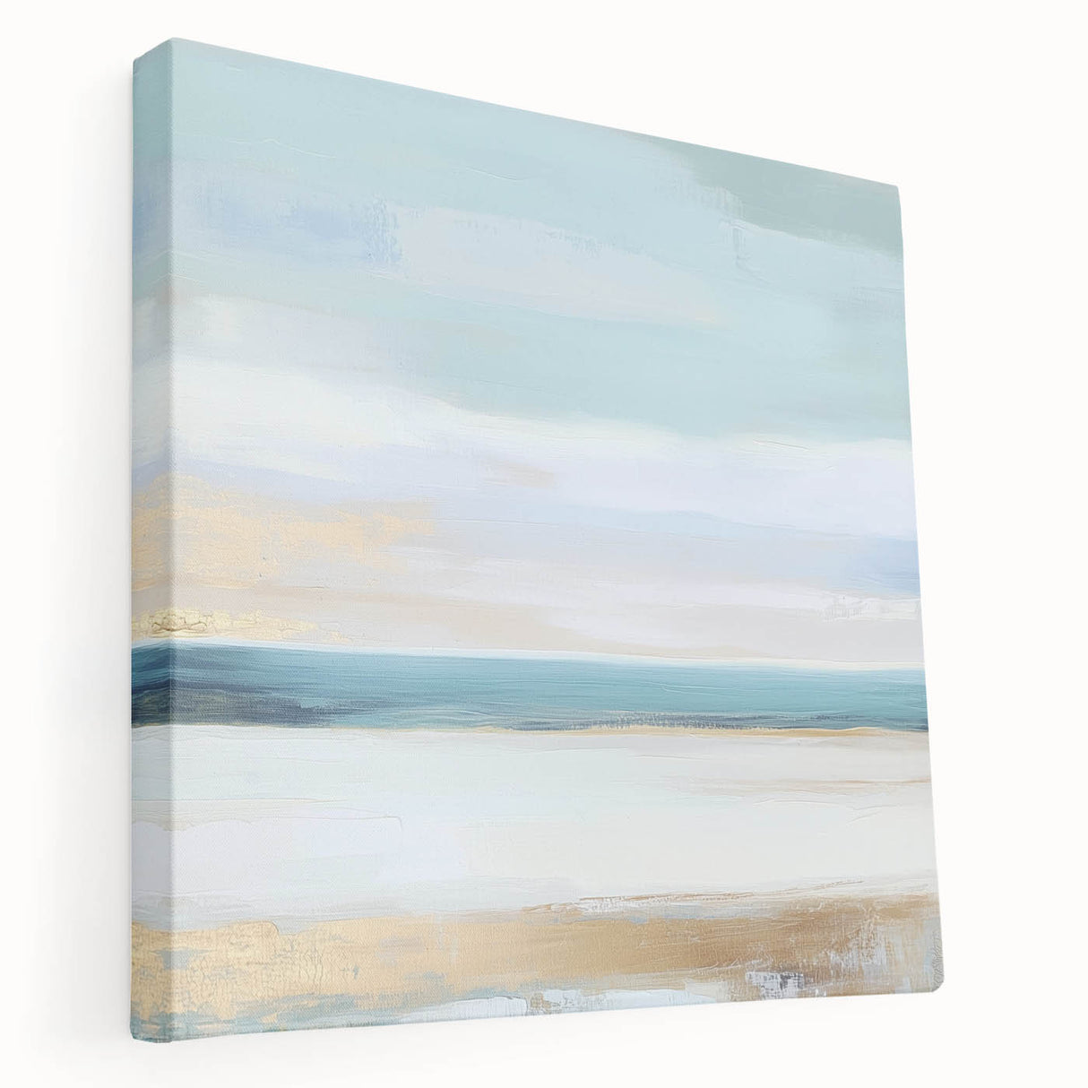 Large Abstract Wall Art – Soft Coastal Horizon Canvas Print