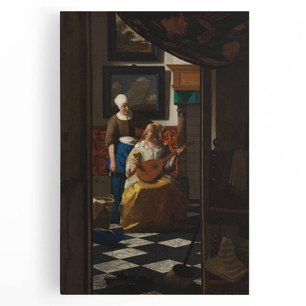 Baroque Musical Scene Wall Art - Elegant Indoor Composition
