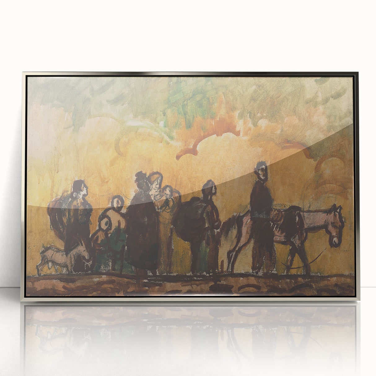 Expressionism Wall Art - Refugees with Horses by Cyprián Majerník