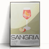 Mid-century modernist art deco poster featuring a colorful abstract design on silver-framed acrylic.