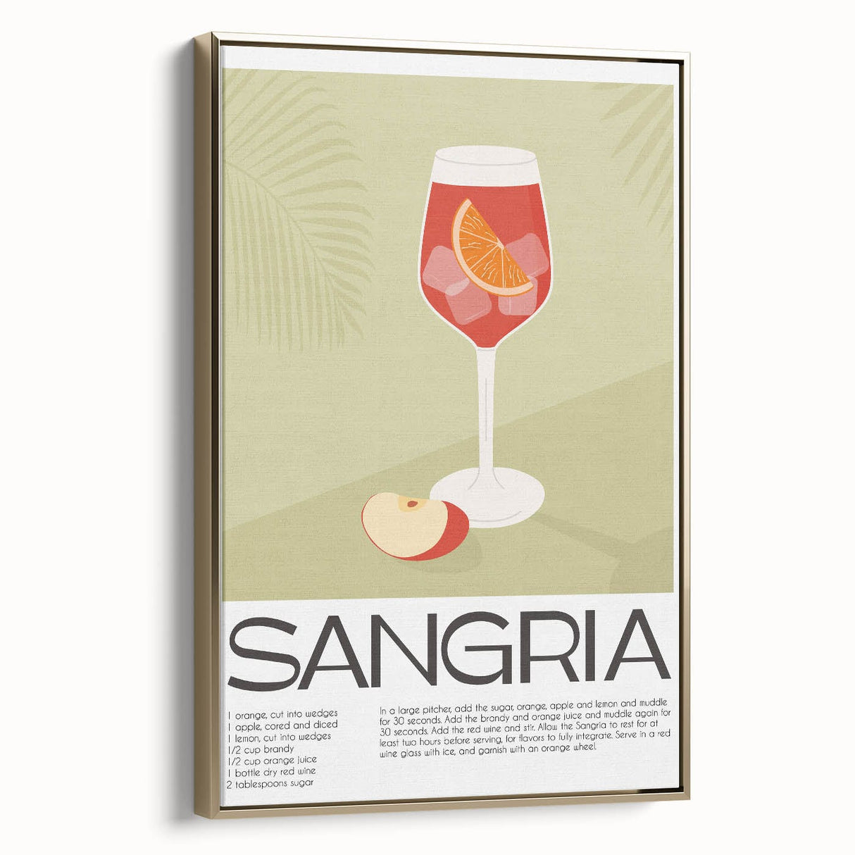 Landscape art painting featuring a colorful vintage poster design on black framed canvas, ideal for dining room decor.