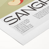 Art deco poster featuring a stylized cocktail glass in pastel shades on a rolled canvas, ideal for dining room wall art.