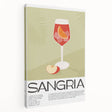 Large canvas print featuring assorted colorful fruits and beverages, suitable for kitchen wall art.