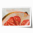 Rolled canvas print featuring an array of colorful fruits in a realistic style, suitable for dining room wall art.