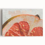 Black and white canvas print of assorted fruits, ideal for kitchen wall art.