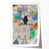 Abstract Star Wall Art - Playful and Textured Modern Expressionist Decor