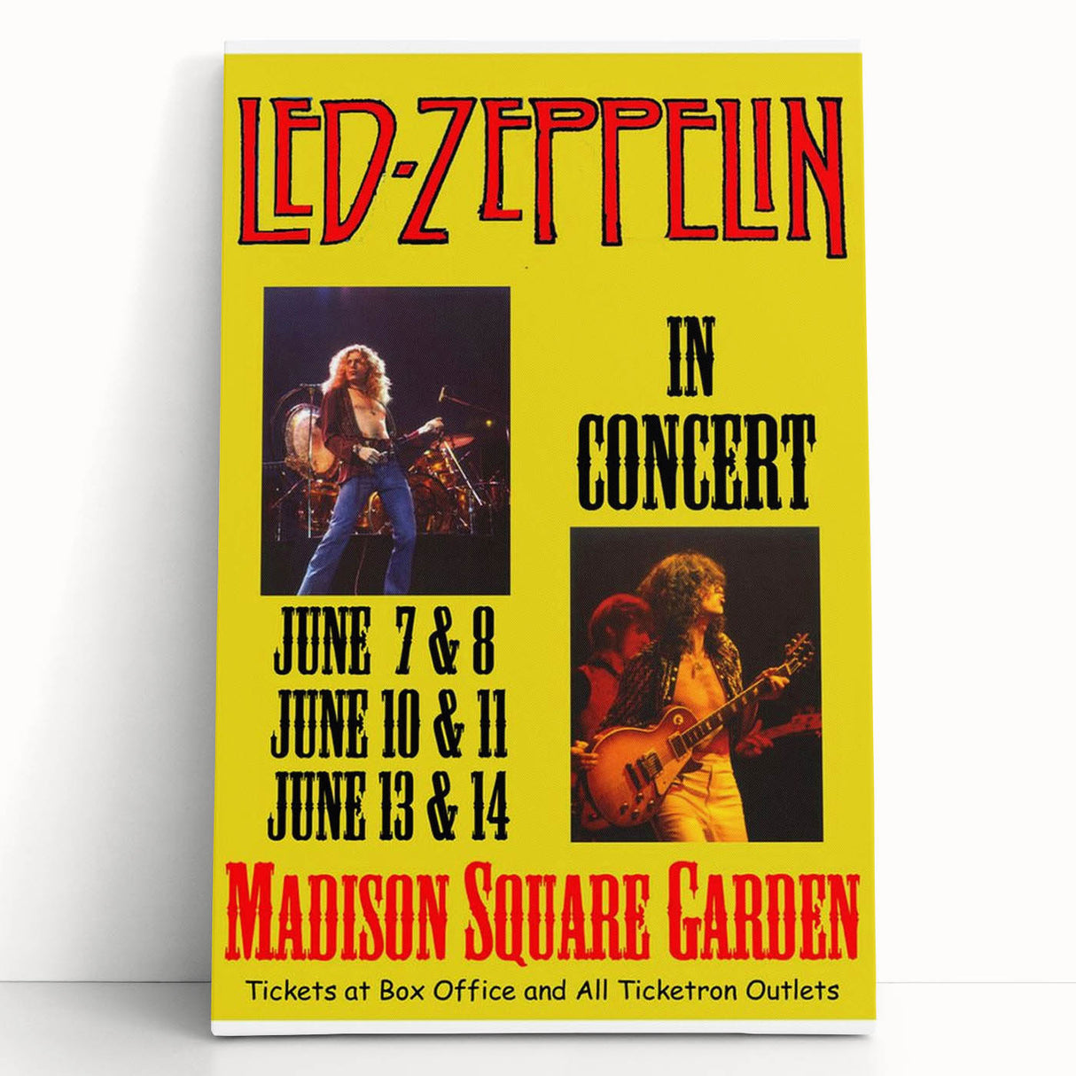 Led Zeppelin Madison Square Garden Poster | 1970s Concert Wall Art