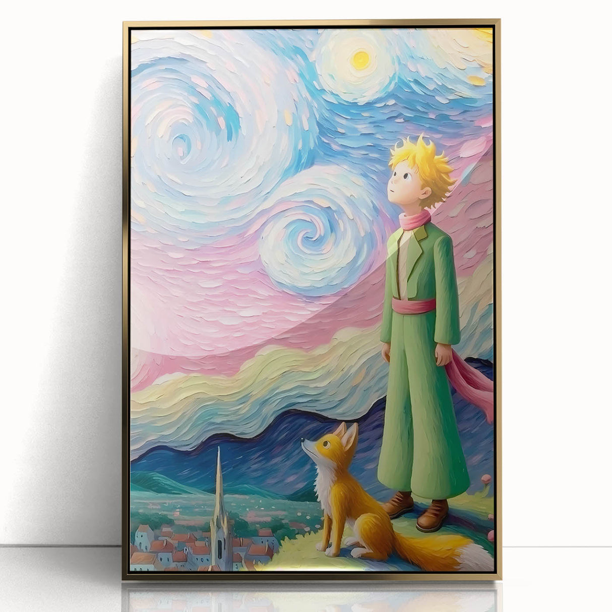 Dreamy Starry Night Girls Room Wall Art – Kids Room Art Print